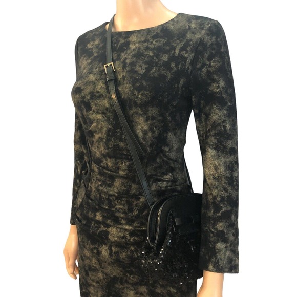 Kate Spade Scotty Riva Crossbody Purse Sequin Leather Bow - Picture 9 of 9